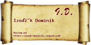 Izsák Dominik névjegykártya